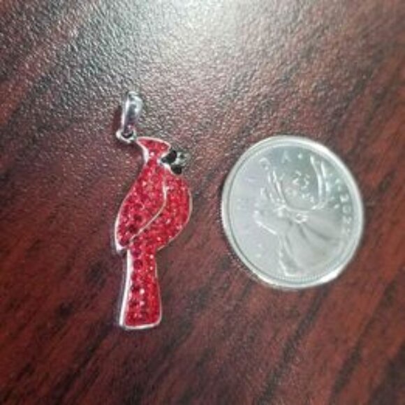 Cardinal pendant for necklace very sparkly - Picture 1 of 2